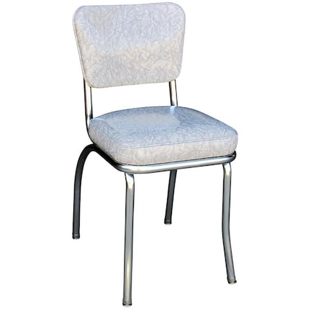 Richardson Seating 4210 Diner Chair -Cracked Ice Grey- with 2 in. Box Seat -  Chrome - Cracked Ice Grey RI438926